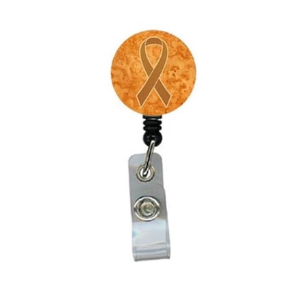 Teacher'S Aid Orange Ribbon Leukemia Awareness Retractable Badge Reel TE55430